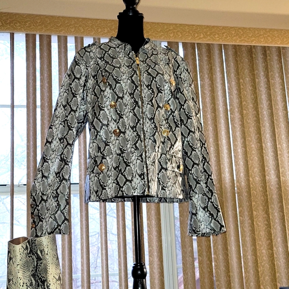 Calvin Klein faux leather snake skin jacket